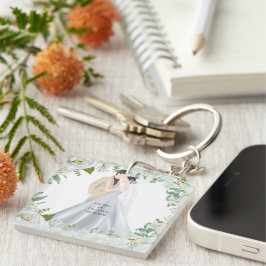 Romantic Watercolor Wedding キーホルダー