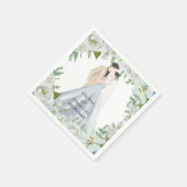 Romantic Watercolor Wedding スタンダードカクテルナプキン (角)