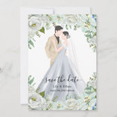 Romantic Watercolor Wedding セーブザデート (正面)