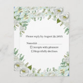 Romantic Watercolor Wedding 出欠カード (正面/裏面)