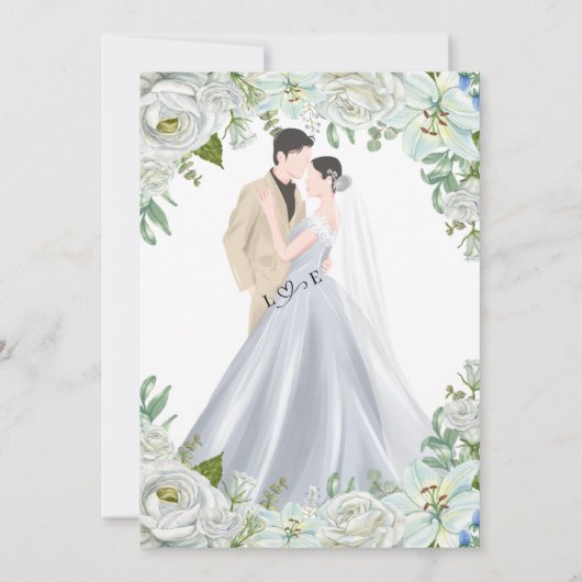 Romantic Watercolor Wedding 招待状 (裏面)