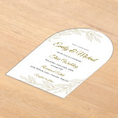 Romantic Watercolor Wedding Invitation with Roses アクリル招待状 (レイダウン)