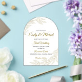 Romantic Watercolor Wedding Invitation with Roses アクリル招待状 (インサイチュ (ウェディング))