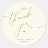 Romantic Wedding A Sweet Thank You Cookies ラウンドシール (正面)