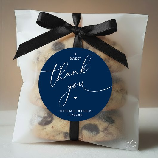 Romantic Wedding A Sweet Thank You Cookies ラウンドシール