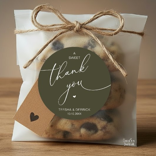 Romantic Wedding A Sweet Thank You Cookies ラウンドシール