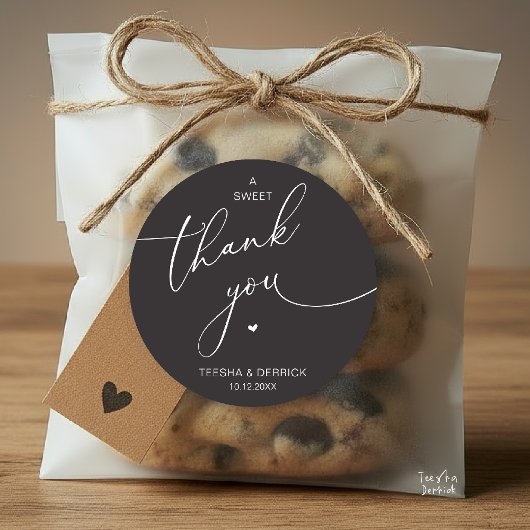 Romantic Wedding A Sweet Thank You Cookies ラウンドシール