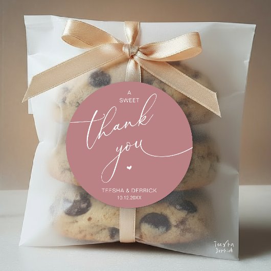 Romantic Wedding A Sweet Thank You Cookies ラウンドシール