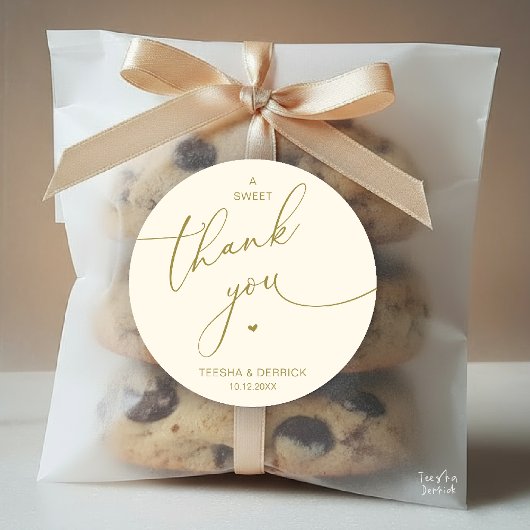 Romantic Wedding A Sweet Thank You Cookies ラウンドシール