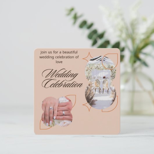  Romantic Wedding Celebration Invitation | Elegant 招待状 (スタンド正面)