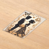 Romantic Wedding Couple in Elegant Gown アクリル招待状 (レイダウン)