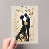 Romantic Wedding Couple in Elegant Gown アクリル招待状 (インサイチュ (ポータブル))