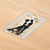 Romantic Wedding Couple in Elegant Gown アクリル招待状 (レイダウン)