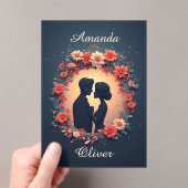 Romantic Wedding Couple in Elegant Gown アクリル招待状 (インサイチュ (ポータブル))