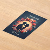 Romantic Wedding Couple in Elegant Gown アクリル招待状 (レイダウン)