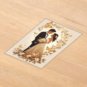 Romantic Wedding Couple in Elegant Gown アクリル招待状 (レイダウン)