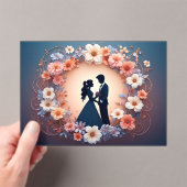 Romantic Wedding Couple Silhouette アクリル招待状 (インサイチュ (ポータブル))