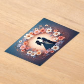 Romantic Wedding Couple Silhouette アクリル招待状 (レイダウン)