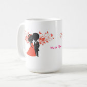 Romantic Wedding Couple Silhouette コーヒーマグカップ (正面左)