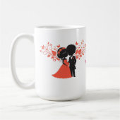 Romantic Wedding Couple Silhouette コーヒーマグカップ (左)