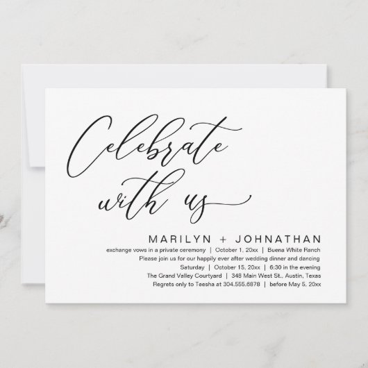 Romantic Wedding Dinner Party, Celebrate with us 招待状 (正面)