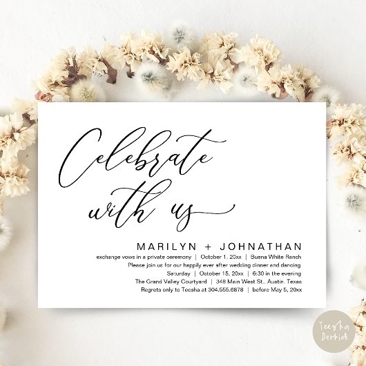 Romantic Wedding Dinner Party, Celebrate with us 招待状