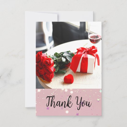 Romantic wedding flowers blooming garden サンキューカード (正面)