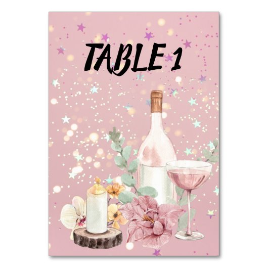 Romantic wedding flowers blooming garden テーブルナンバー (正面)