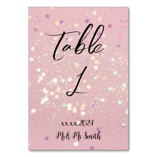 Romantic wedding flowers blooming garden テーブルナンバー (正面)