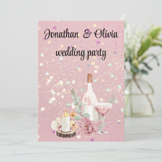 Romantic wedding flowers blooming garden 招待状 (スタンド正面)