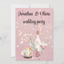 Romantic wedding flowers blooming garden 招待状