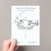 Romantic Wedding Hands Minimalist Design アクリル招待状 (インサイチュ (ポータブル))