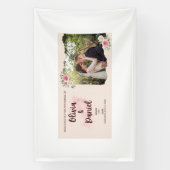 Romantic Wedding Invitation Banner – ピンクの水彩 横断幕 (縦)