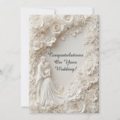 Romantic Wedding Invitation Bride Groom Silhouette 招待状 (正面)