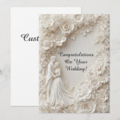 Romantic Wedding Invitation Bride Groom Silhouette 招待状 (正面/裏面)