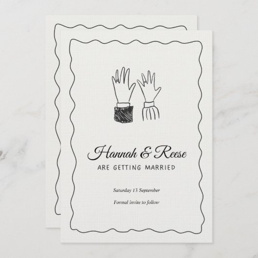 Romantic Wedding Invitation – Customizable 招待状 (正面/裏面)