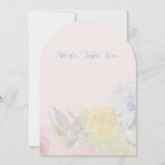 Romantic Wedding Invite Second Wedding or renewal 招待状 (裏面)