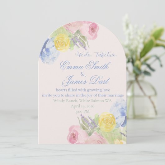 Romantic Wedding Invite Second Wedding or renewal 招待状 (スタンド正面)