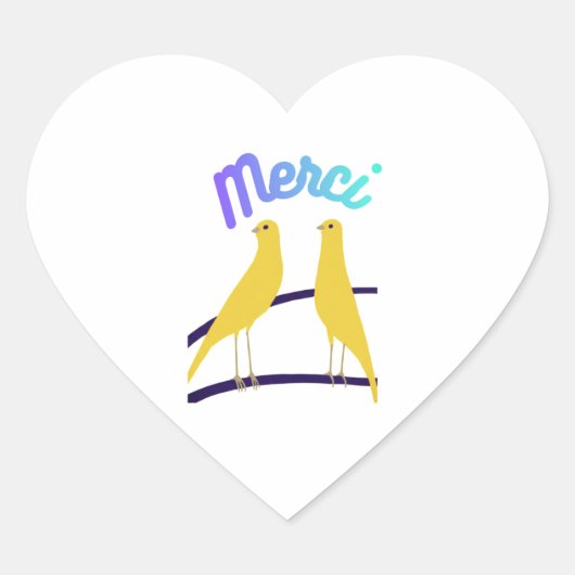 Romantic Wedding Merci Canary Heart Sticker  ハートシール (正面)