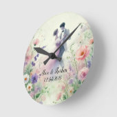 Romantic Wedding pastell Nr.1 ラウンド壁時計 (傾斜)