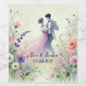 Romantic Wedding pastell Nr.1 ワインラベル (シングルラベル)