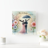 Romantic Wedding pastell Nr.2 スクエア壁時計 (ホーム)