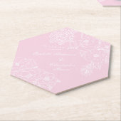 Romantic Wedding Peonies Blush Pink ペーパーコースター (アングル)