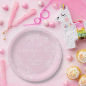 Romantic Wedding Peonies Blush Pink ペーパープレート (パーティー)