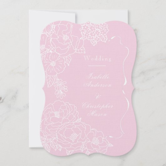 Romantic Wedding Peonies Delicate Blush Pink 招待状 (正面)