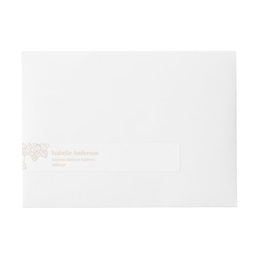 Romantic Wedding Peonies Delicate Ivory  ラップアラウンド宛名ラベル (正面)