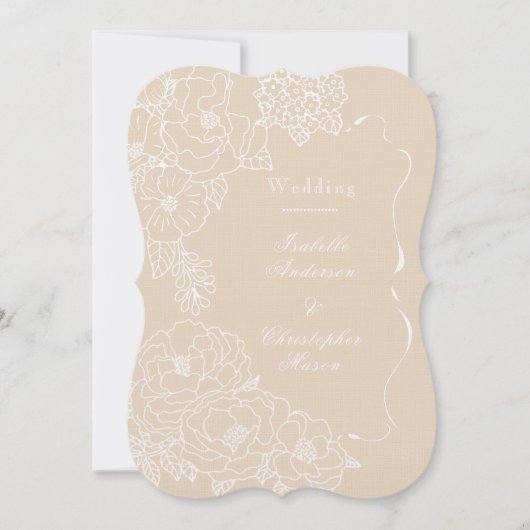 Romantic Wedding Peonies Delicate Ivory 招待状 (正面)