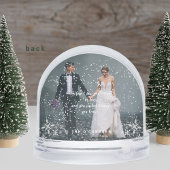 Romantic Wedding Photo First Christmas Snow Globe