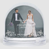 Romantic Wedding Photo First Christmas Snow Globe (裏面)