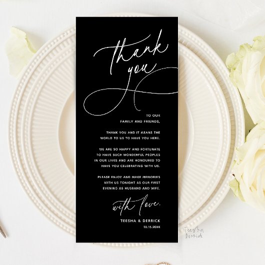 Romantic Wedding Place Setting Thank You Card プログラム